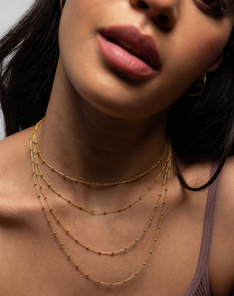 Bobble Chain Necklace in Gold